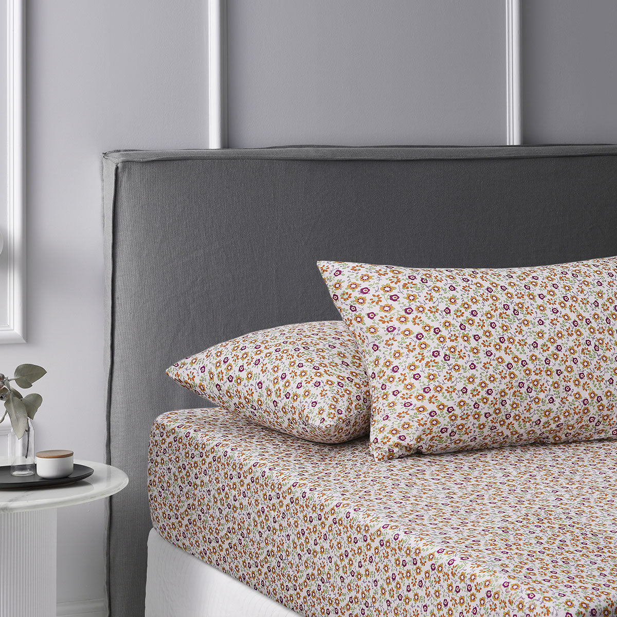 Accessorize Lisa Green Washed Cotton Printed Fitted Sheet Set - Single - SuperSaverAU - view 1