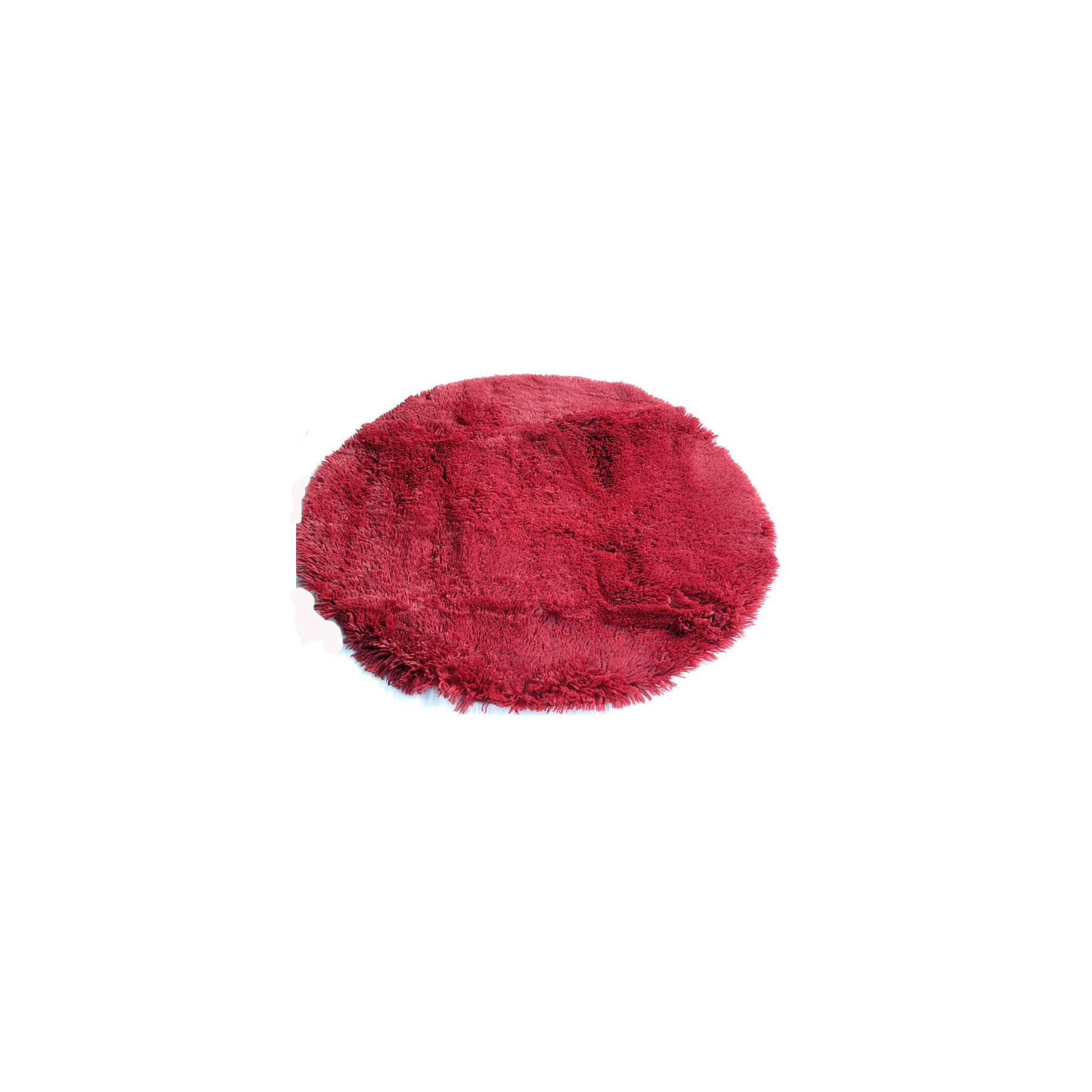 Burgundy Round Faux Fur Floor Rug - 80cm Diameter, Non-Slip, Machine Washable - SuperSaverAU - view 1