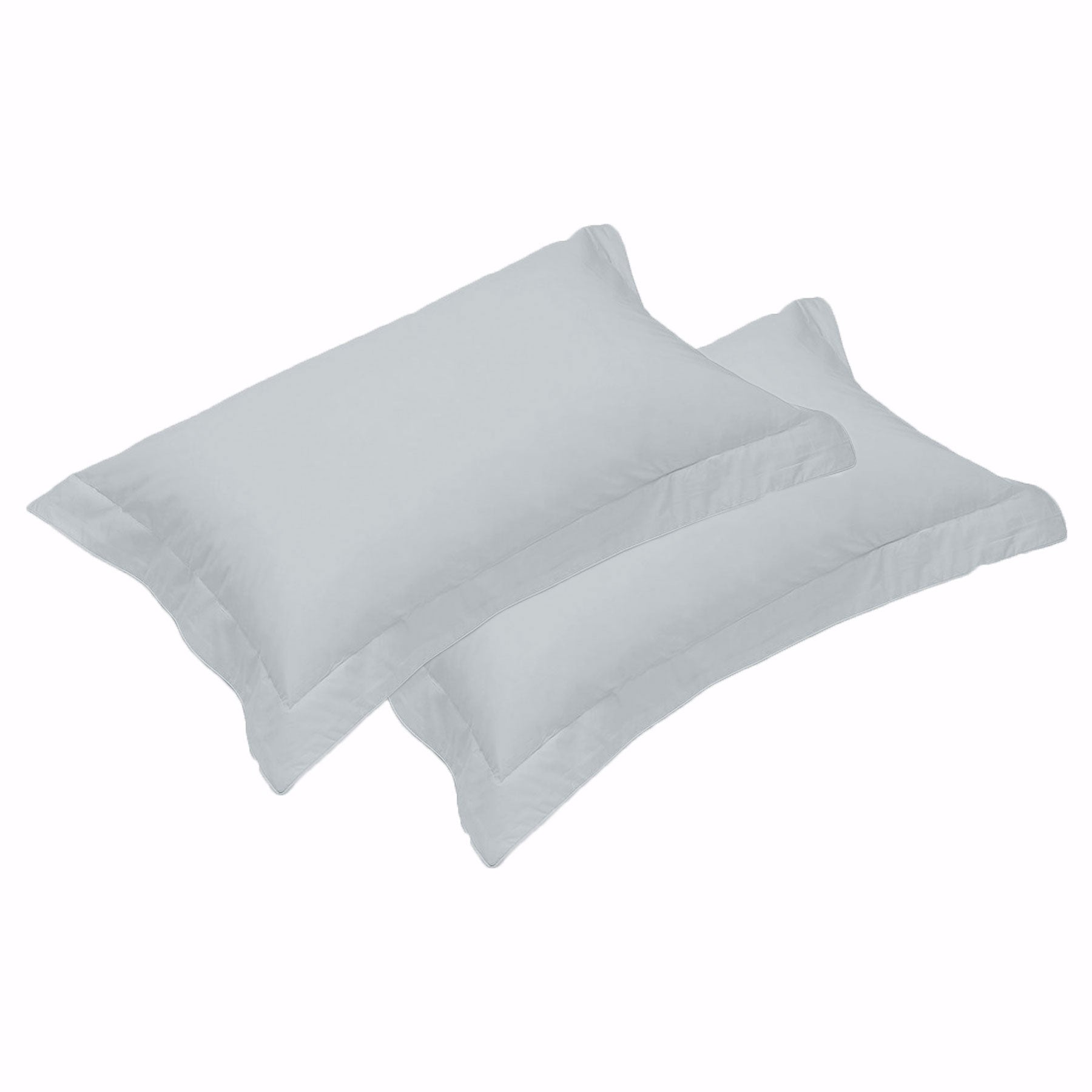 Egyptian Cotton 500TC Tailored Standard Pillowcases Silver 48 x 73 + 5 cm - 2 Pack - SuperSaverAU - view 1
