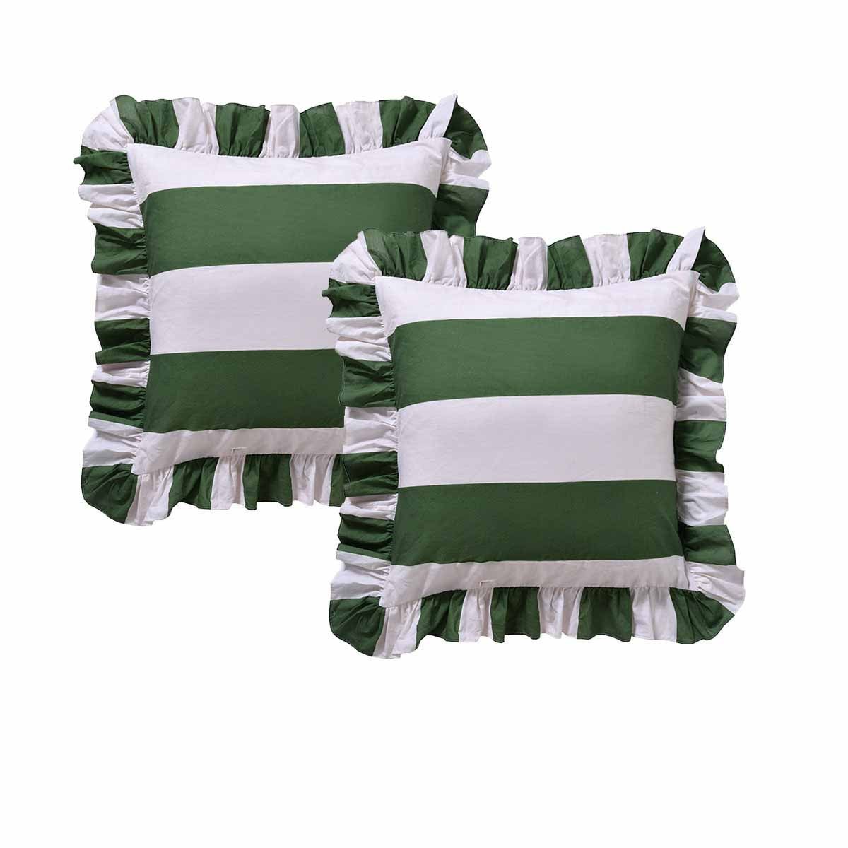 Vintage Design Candy Ruffle Green Pillowcases - 65 x 65cm - SuperSaverAU - view 1