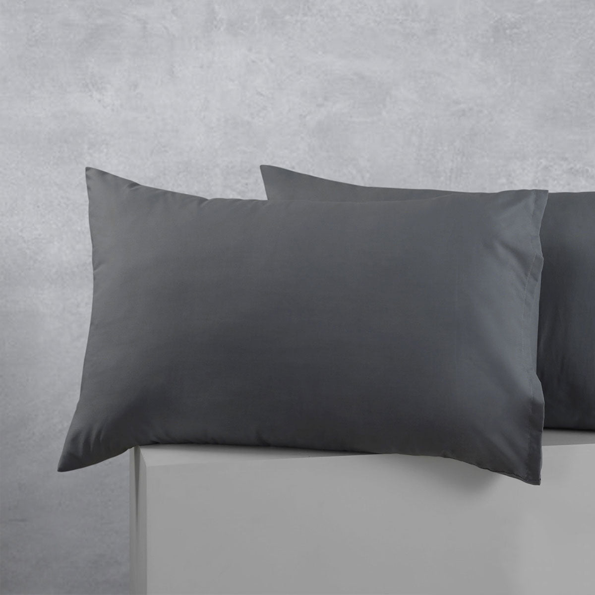 Accessorize Cotton Polyester Standard Pillowcases 48 x 73 cm - Charcoal, Solid Colour Design - SuperSaverAU - view 1