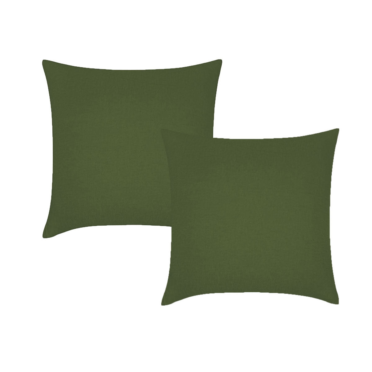 Vintage Design Homewares Olive French Linen European Pillowcases 65 x 65cm - 2 Pack - SuperSaverAU - view 1