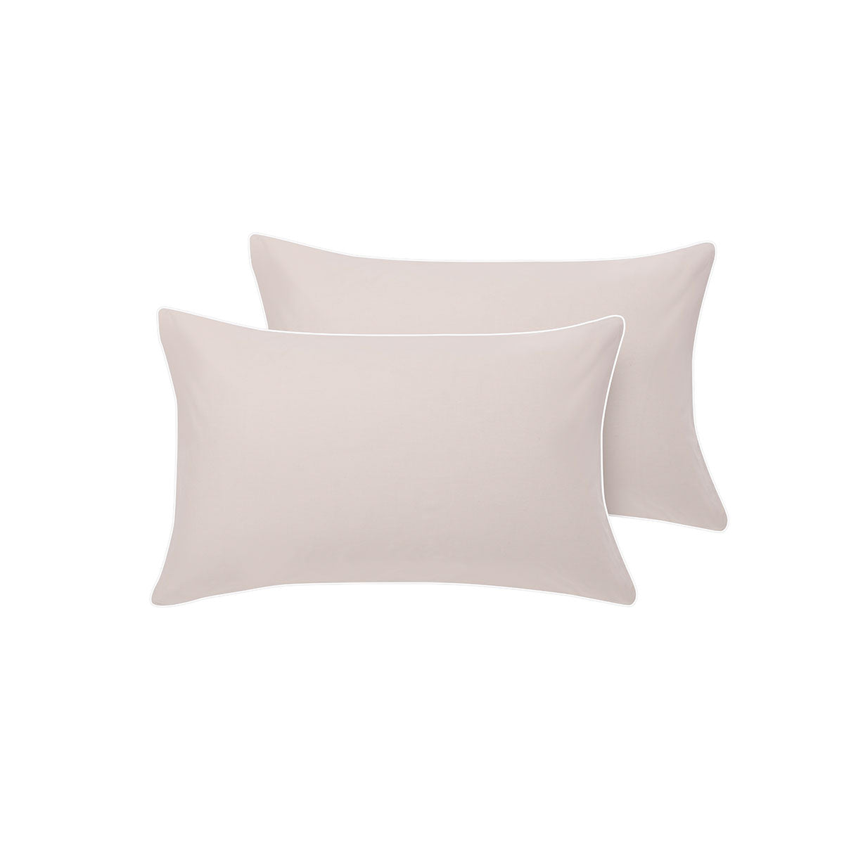 Accessorize White/Natural Piped Hotel Deluxe Cotton Standard Pillowcases - 2 x 48cm x 73cm - SuperSaverAU - view 1