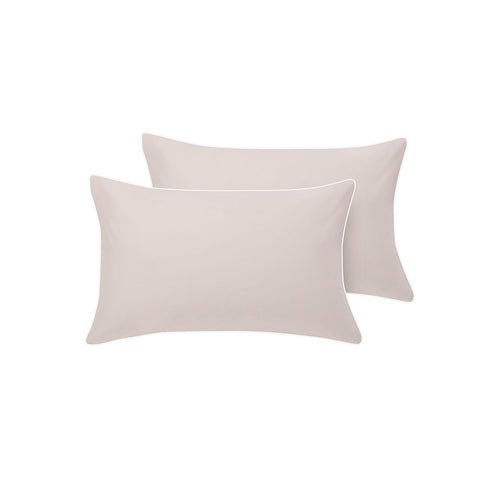 Accessorize White/Natural Piped Hotel Deluxe Cotton Standard Pillowcases - 2 x 48cm x 73cm - SuperSaverAU - view 1