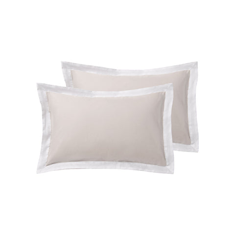 Accessorize White/Natural Tailored Hotel Deluxe Cotton Standard Pillowcases - 2 x 48cm x 73cm - SuperSaverAU - view 1