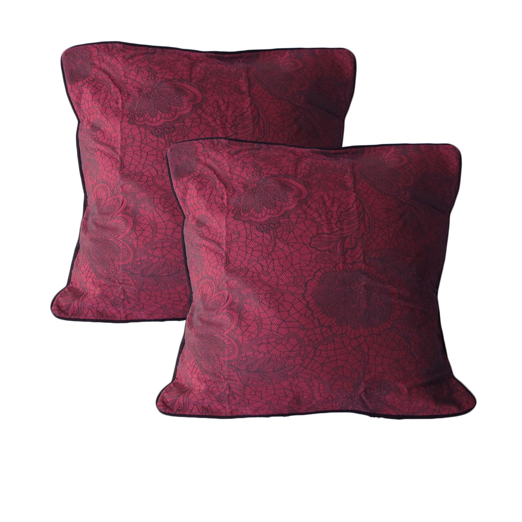 Accessorize Trudie Lace European Pillowcases 65 x 65 cm - Floral Design, Pink - SuperSaverAU - view 1