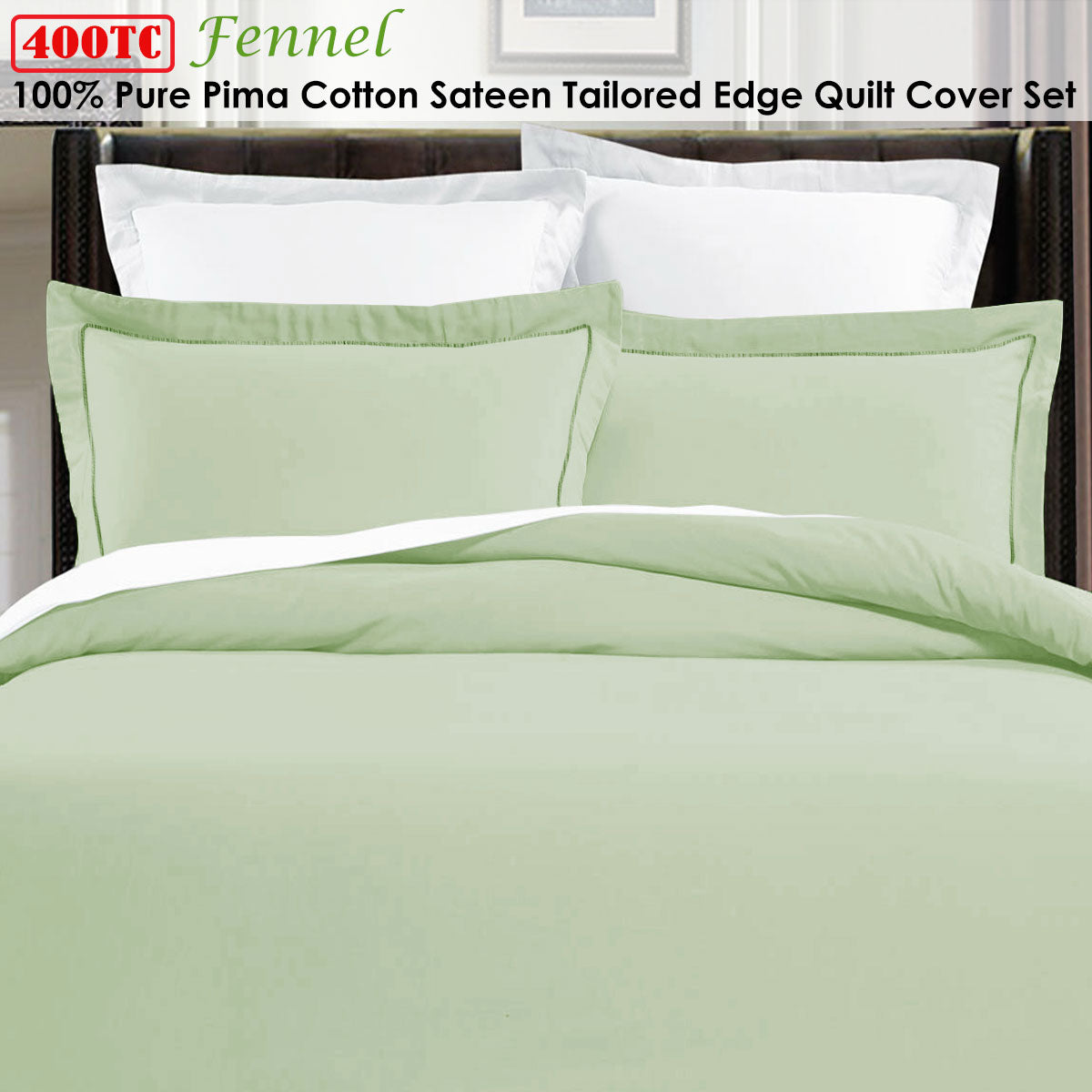 Grand Aterlier Fennel King Quilt Cover Set 400TC 100% Pima Cotton - SuperSaverAU - view 1