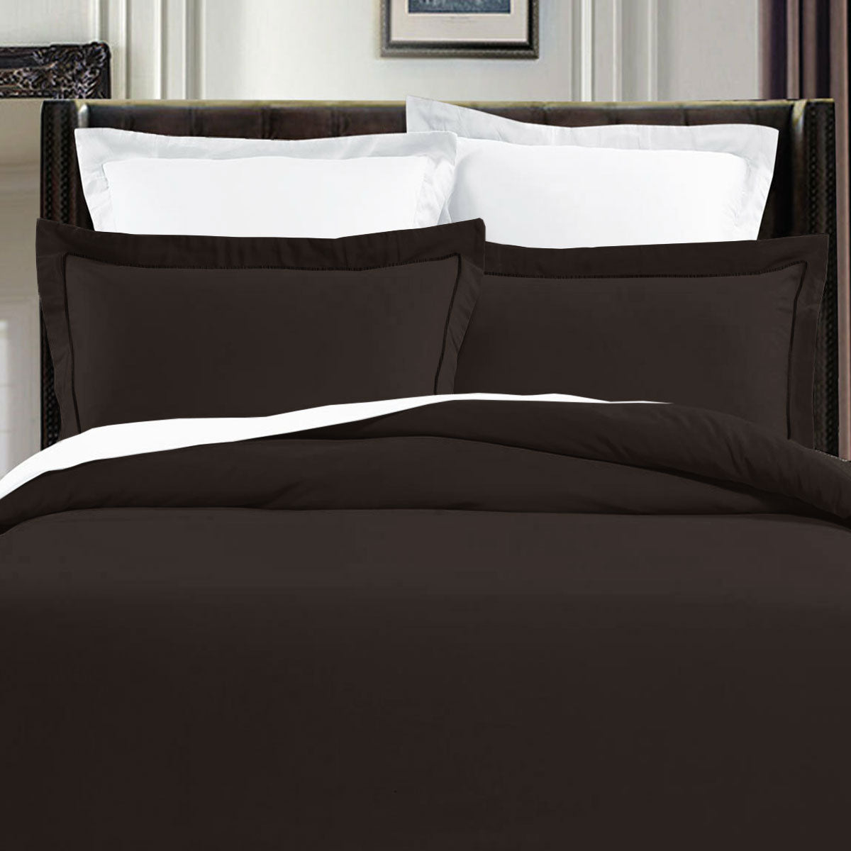 Premium Grand Aterlier Pima Cotton Quilt Cover Set with 400TC Sateen - Walnut, King