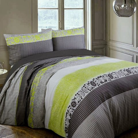 Big Sleep Ali Neon Quilt Cover Set Queen - Basketweave Print, Soft Microfiber - SuperSaverAU - view 1