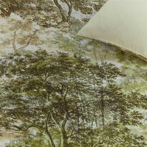 Bedding House Arcadia Green Cotton Sateen Quilt Cover Set Queen - Landscape Print - SuperSaverAU - view 1