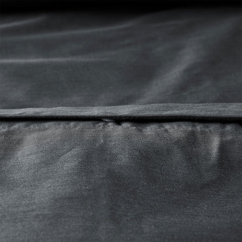 Accessorize Charcoal 400TC Bamboo Cotton Double Stitched Quilt Cover Set - Single - SuperSaverAU - view 1