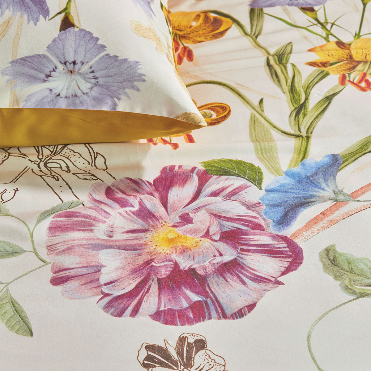Bedding House Beau Multi Cotton Sateen Quilt Cover Set King - Floral Print, 220 TC - SuperSaverAU - view 1