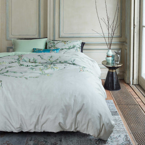 Bedding House Almond Blossom Grey Quilt Cover Set King - 100% Cotton Sateen - SuperSaverAU - view 1