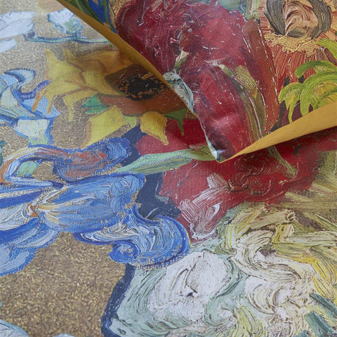 Bedding House Van Gogh Bouquet d'Anniversaire Gold Quilt Cover Set Super King - SuperSaverAU - view 1