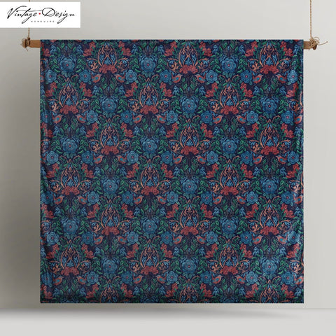 Vintage Design Homeware Canterbury Printed Velvet Quilt Cover Set King - Floral Design - SuperSaverAU - view 1