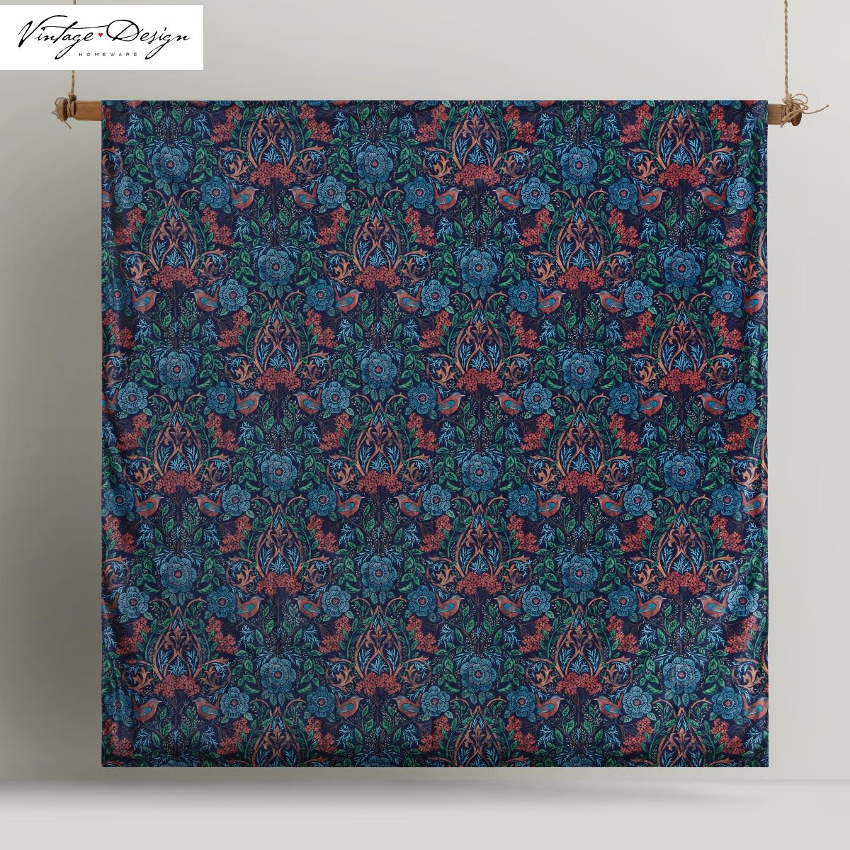 Vintage Design Homeware Canterbury Printed Velvet Quilt Cover Set Queen - Floral Design, 100% Cotton/Polyester - SuperSaverAU - view 1