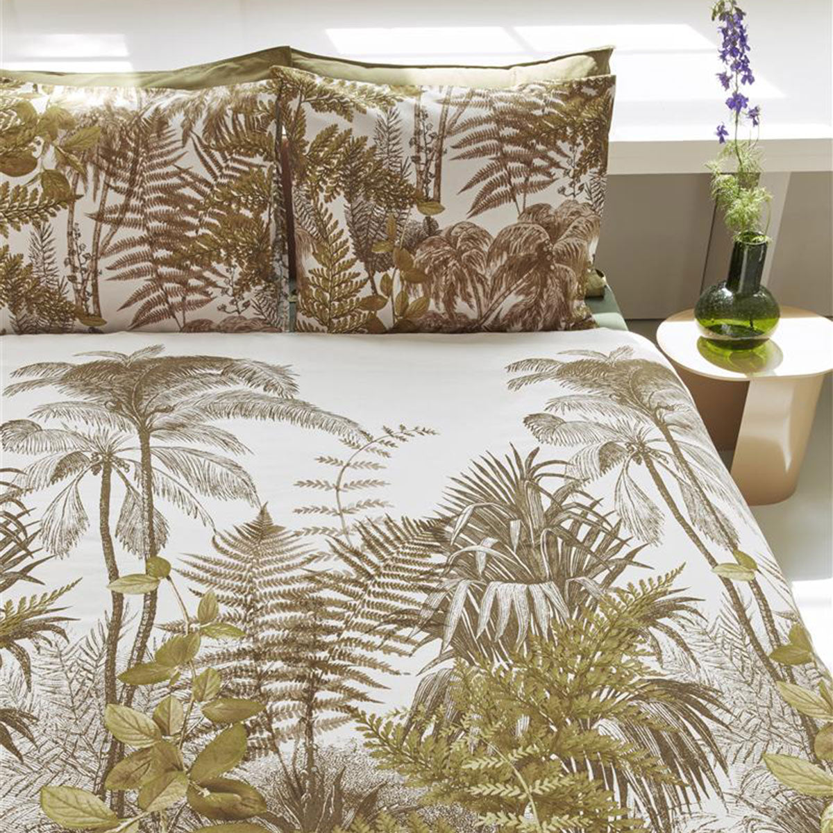 Bedding House Caribe Ochre Cotton Quilt Cover Set Queen - Tropical Print Design - SuperSaverAU - view 3