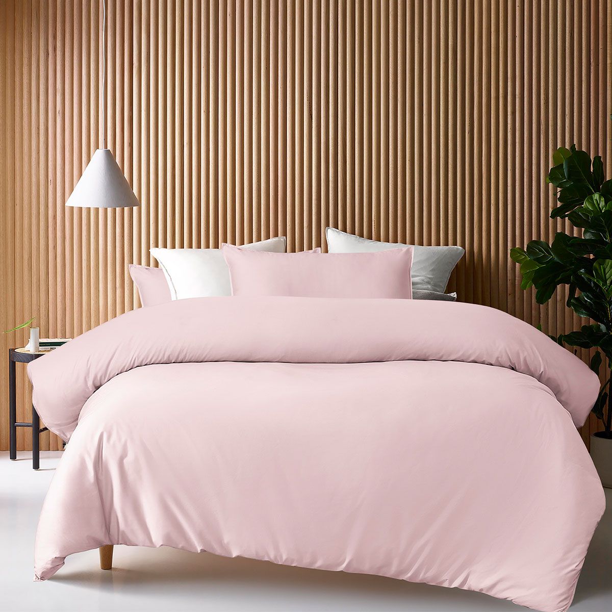 Accessorize 400TC Bamboo Cotton Quilt Cover Set – Super King Blush, Sateen Double Stitch