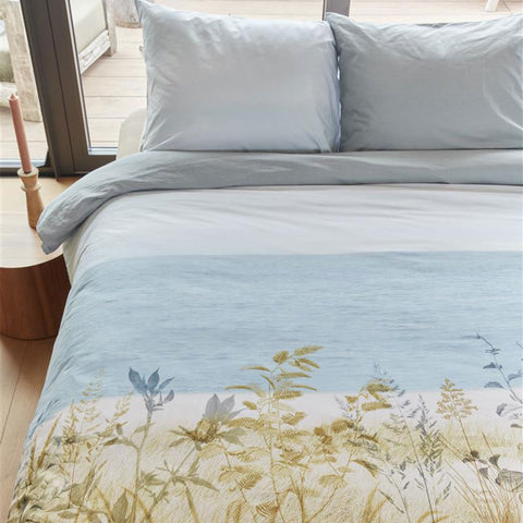 Bedding House Dunes Natural Cotton Quilt Cover Set King - Summer Seascape Print - SuperSaverAU - view 1
