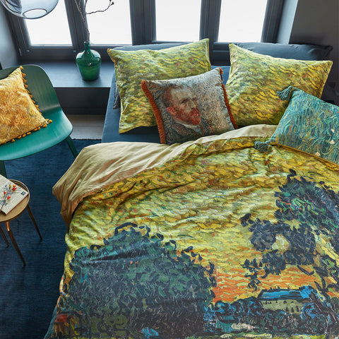 Beddinghouse Van Gogh Evening Twilight Ochre Cotton Sateen Quilt Cover Set Queen - SuperSaverAU - view 1