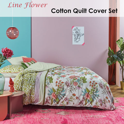 Oilily Cotton Sateen Quilt Cover Set King - Floral Print, 200 TC, Includes 2 Pillowcases - SuperSaverAU - view 1
