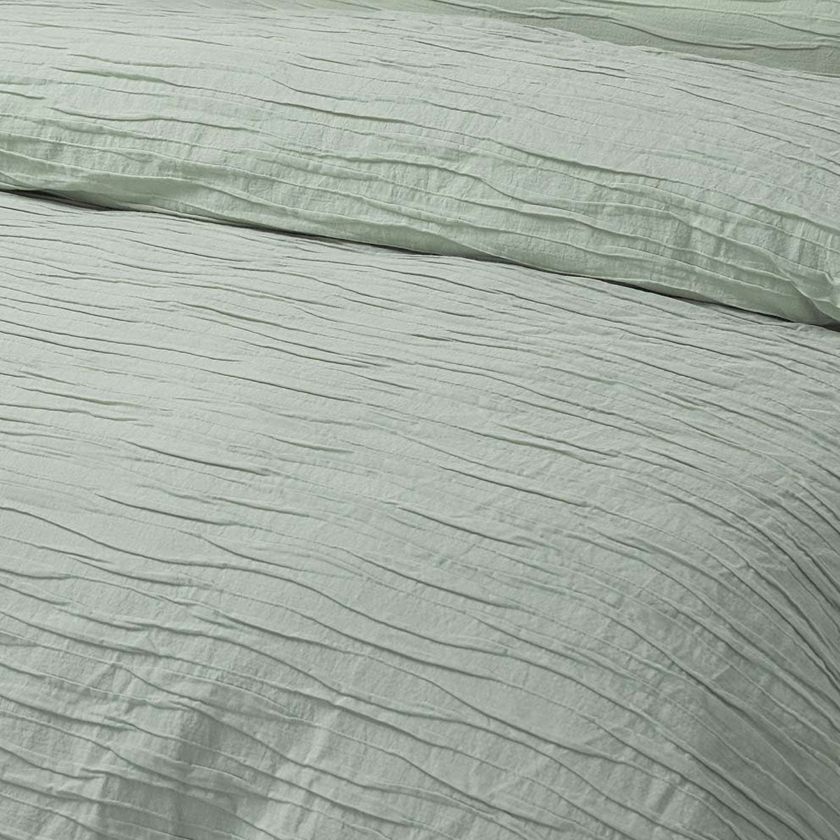 Vintage Design Homewares Malvern Sage Cotton Quilt Cover Set King - 100% Cotton, Texture Design - SuperSaverAU - view 2