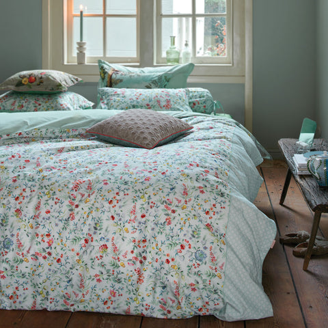 PIP Studio Midnight Garden White Cotton Quilt Cover Set King - Floral Print, Oxford Edge - SuperSaverAU - view 1