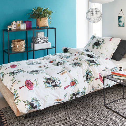 Bedding House Panda Dream Cotton Quilt Cover Set Single - 140 x 210 cm, Animal Print - SuperSaverAU - view 1