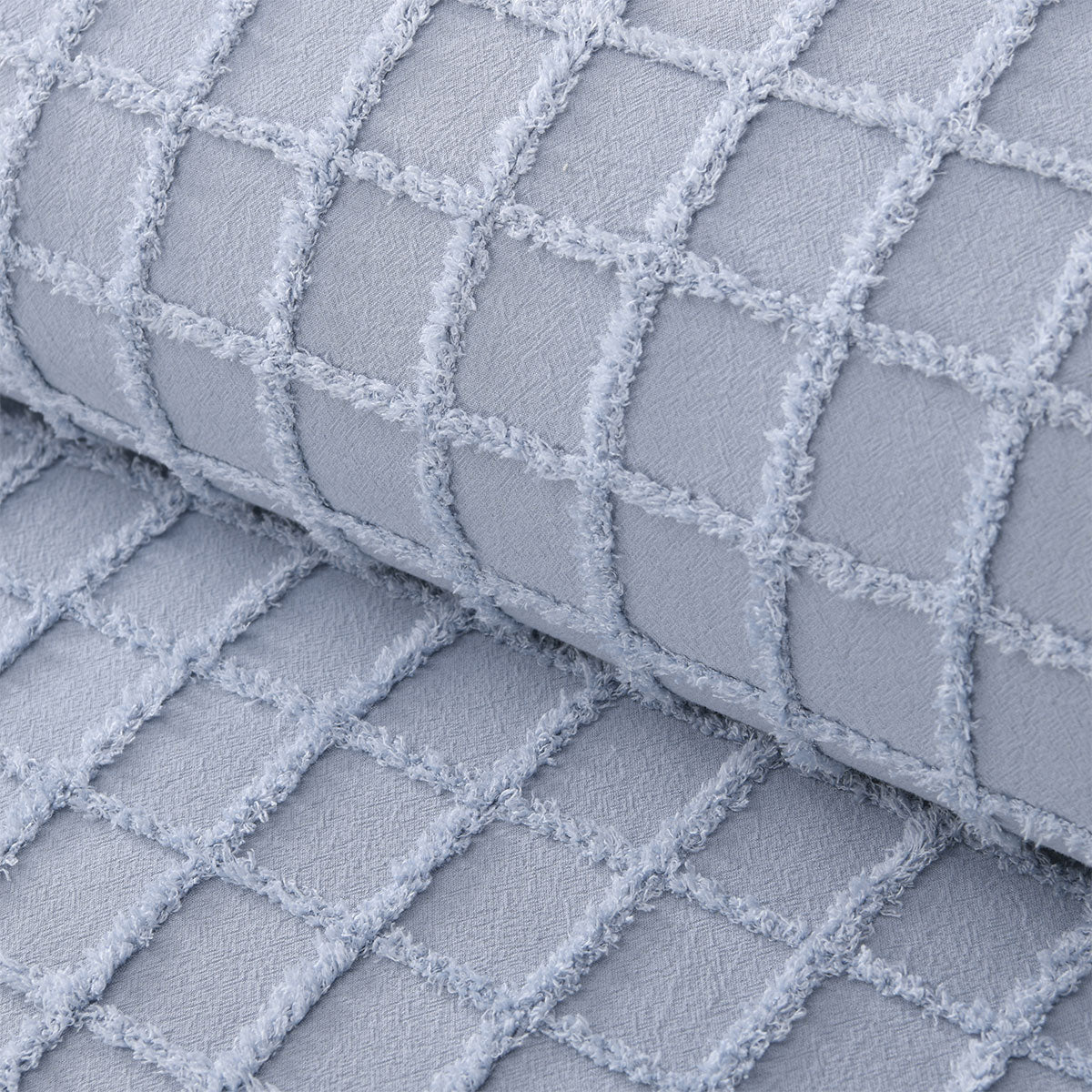 Vintage Design Homewares Parquet Snooze Blue Quilt Cover Set Double - Grid Pattern - SuperSaverAU - view 3