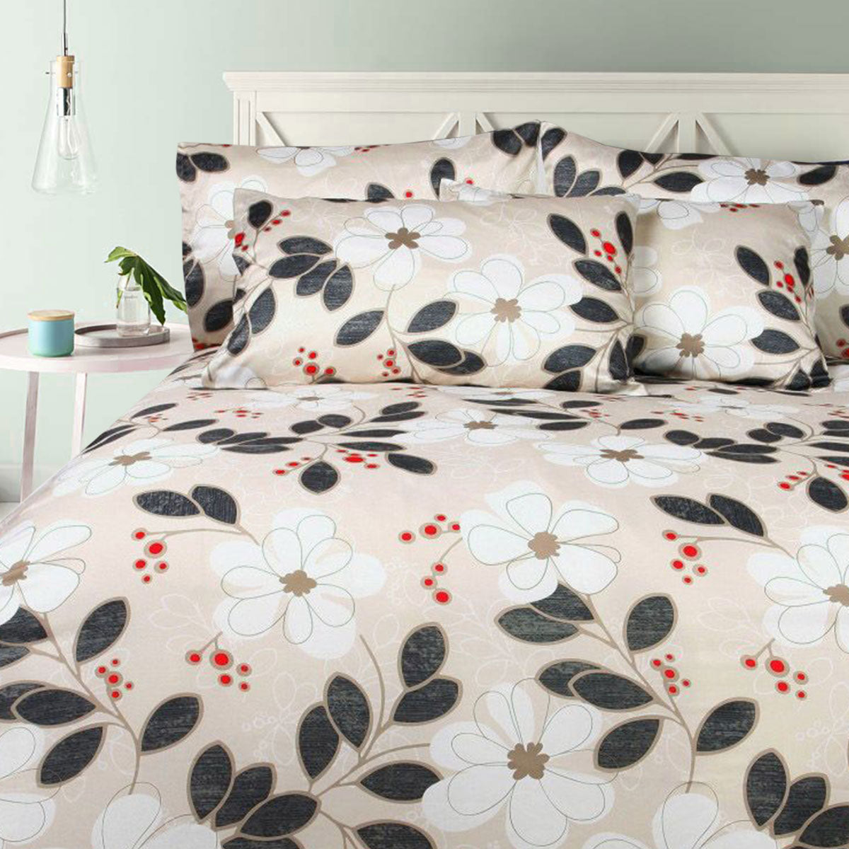 Big Sleep Floral Print Microfibre Quilt Cover Set DOUBLE - 180cm x 210cm - SuperSaverAU - view 1