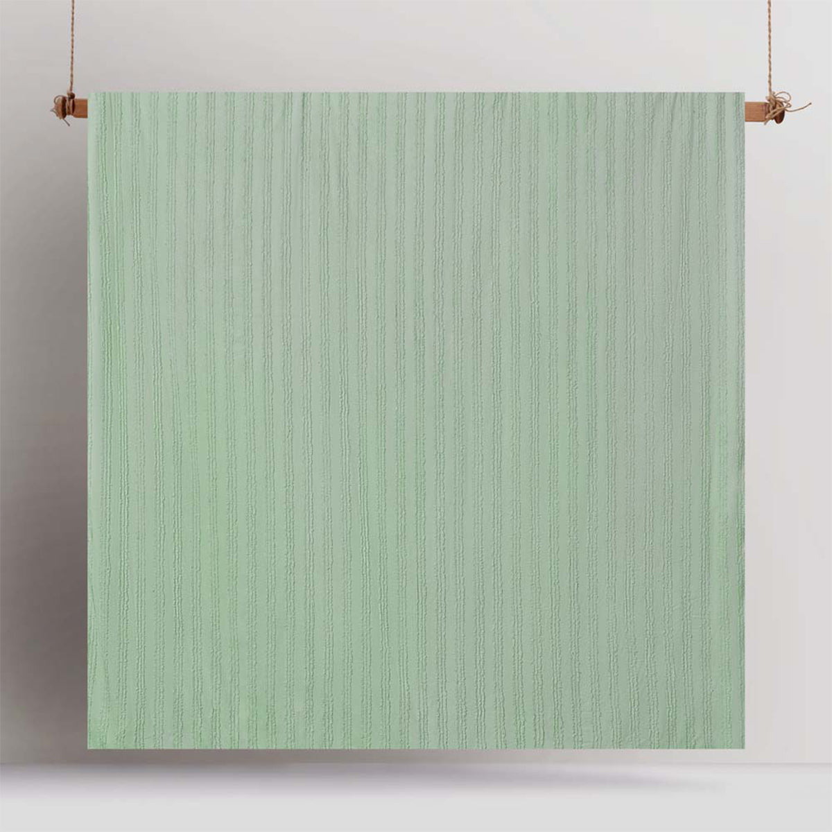 Vintage Design Homewares Reflections Sage Cotton Quilt Cover Set King - Chenille Stripes - SuperSaverAU - view 3
