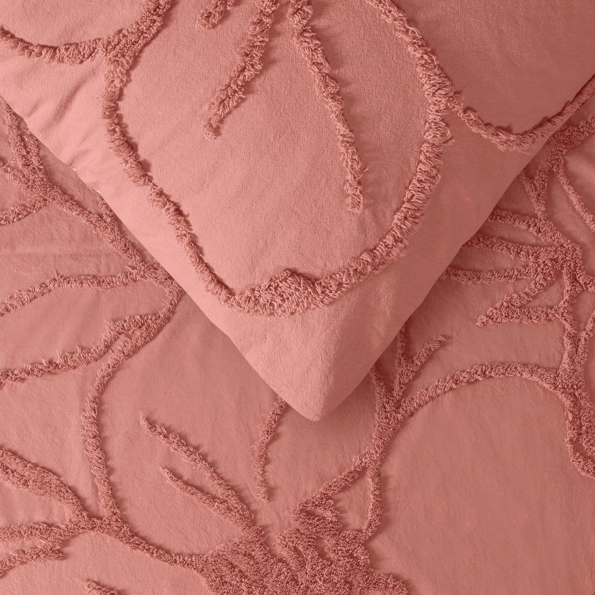 Vintage Design Homewares Rosa Rose Cotton Chenille Quilt Cover Set King - SuperSaverAU - view 2
