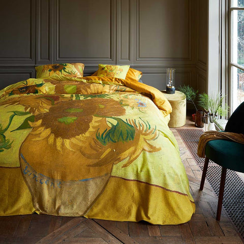 Bedding House Sunflowers Quilt Cover Set King 100% Cotton Sateen 245x210 cm - SuperSaverAU - view 1