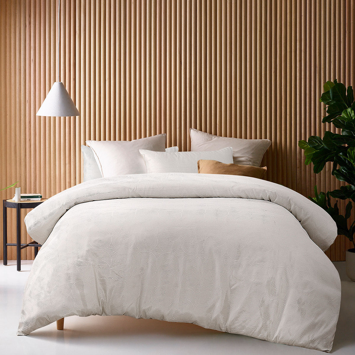 Accessorize Vera Jacquard Quilt Cover Set Queen - Geometric Design, Polyester - SuperSaverAU - view 1