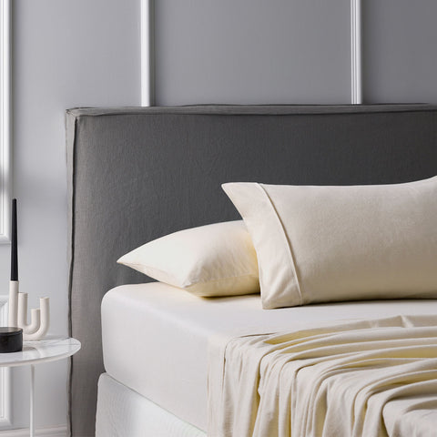 Accessorize Cotton Flannelette Sheet Set 40cm Wall Stone King - Soft & Warm - SuperSaverAU - view 1