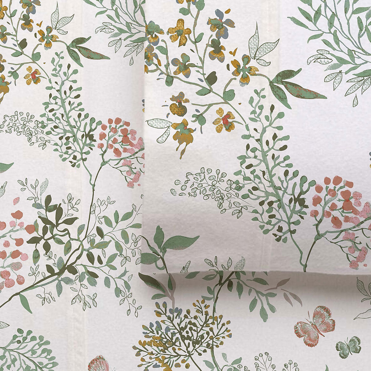Accessorize Cotton Flannelette Sheet Set King 40cm Wall Floral Print - SuperSaverAU - view 1