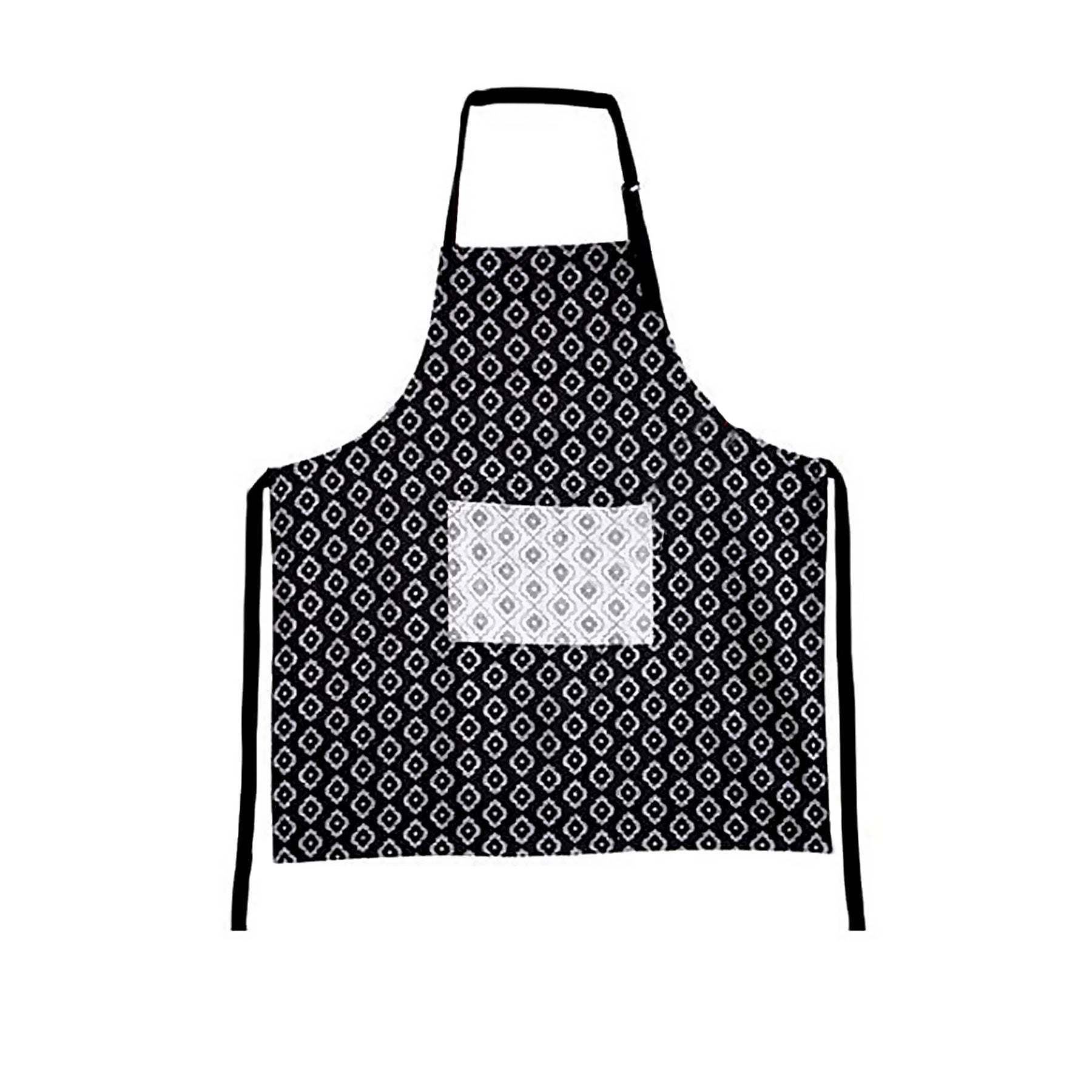 IDC Homewares 100% Cotton Apron Floral Print 85 x 90 cm Alcazar Black - SuperSaverAU - view 1