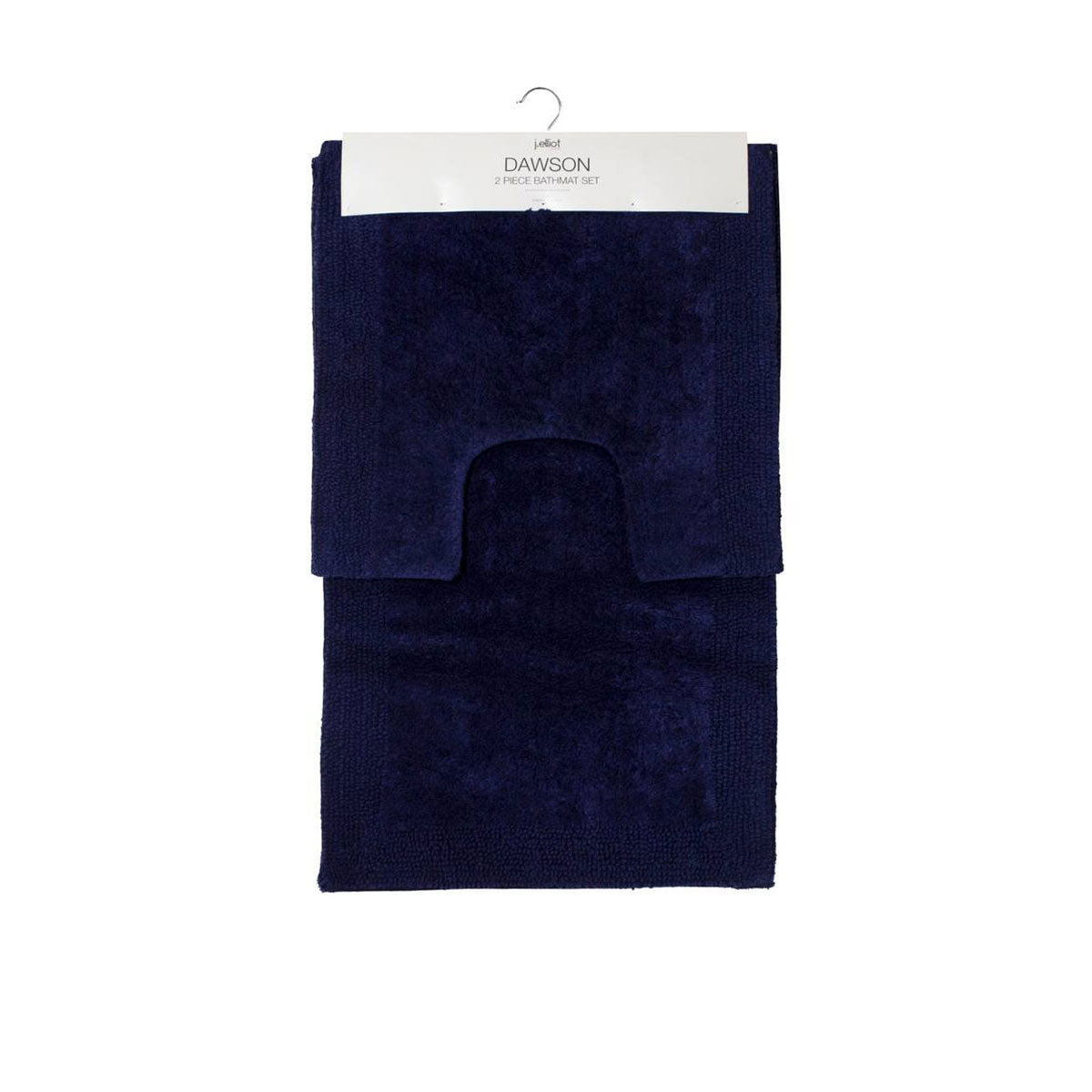 J.Elliot Home 2000GSM 2 Pce Dawson 100% Cotton Bath Mat Set Navy 50x50cm & 50x80cm - SuperSaverAU - view 1