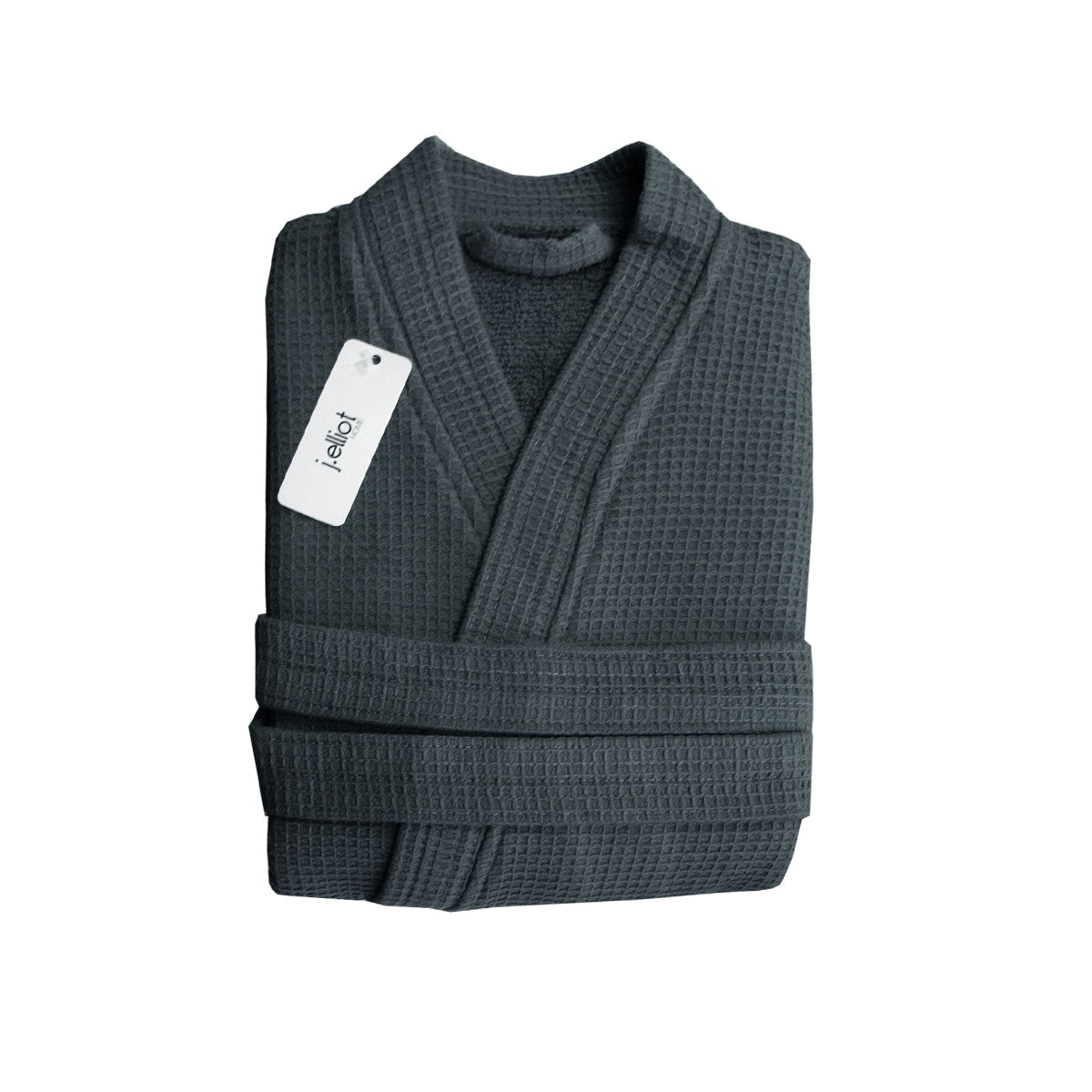 J Elliot Home Camila Cotton Waffle Bath Robe L - Coal, 100% Cotton, Machine Washable - SuperSaverAU - view 1