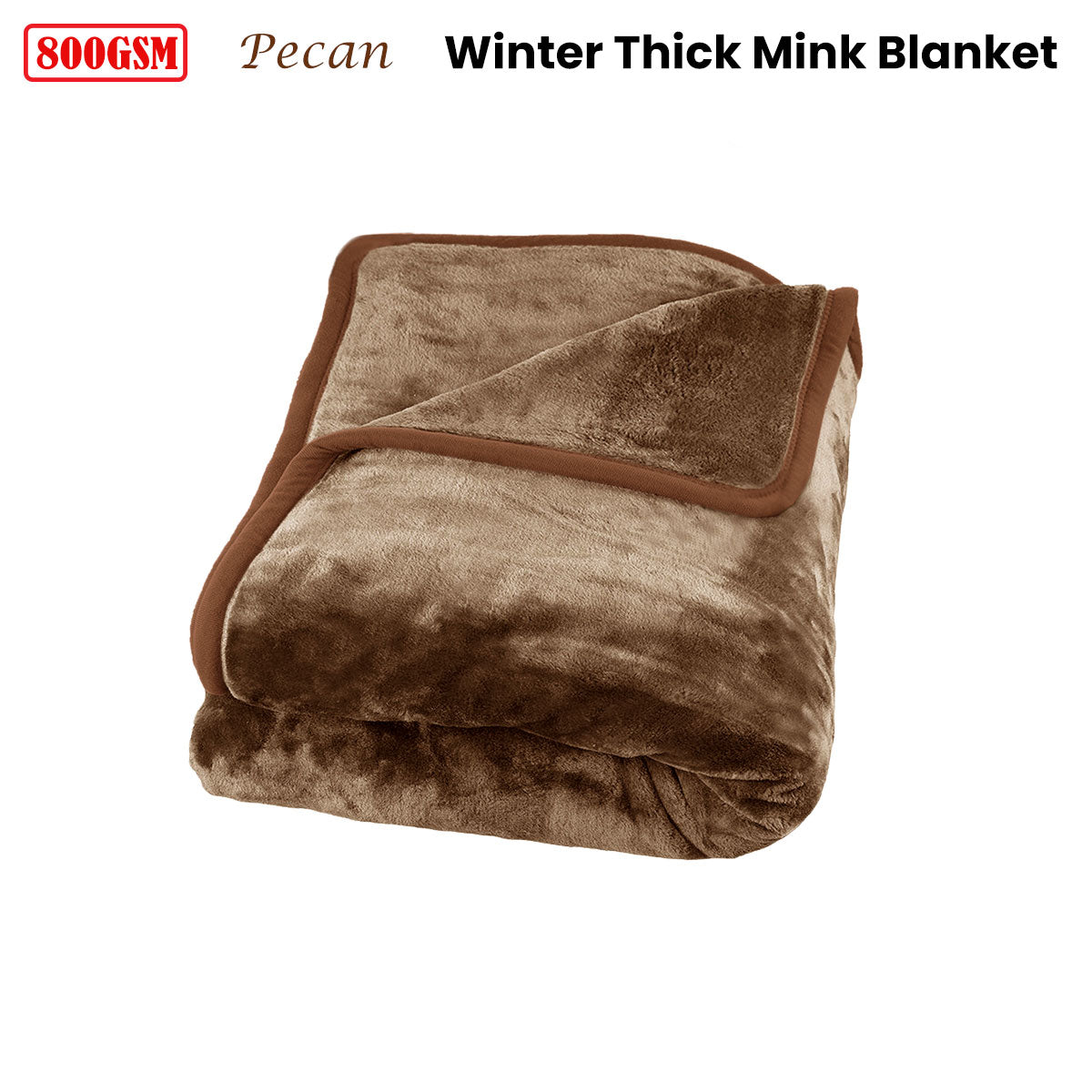 J Elliot Home 800GSM Luxury Winter Thick Mink Blanket Pecan Queen - SuperSaverAU - view 1