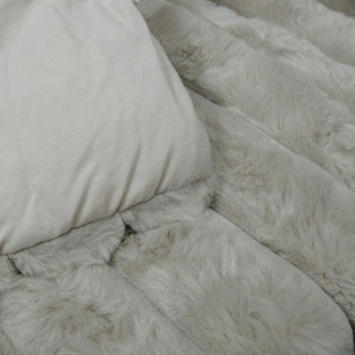 Jane Barrington Arna Natural 3 Pcs Channel Faux Bunny Fur Comforter Set Queen - SuperSaverAU - view 2