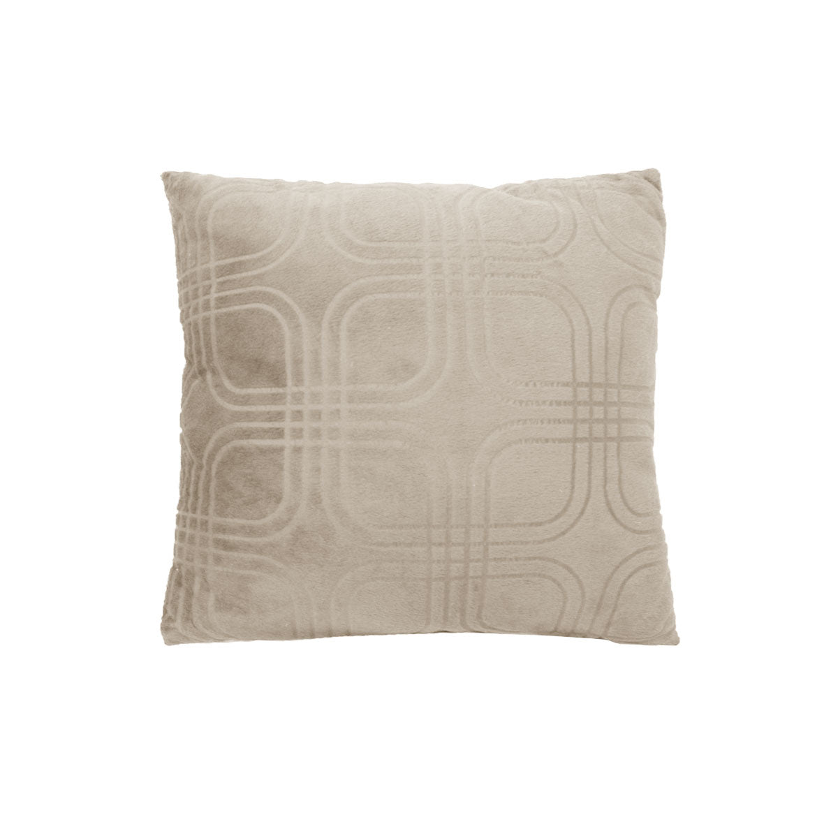 Embossed Micro Mink Filled Cushion 43 x 43 cm - Geometric Design, Polyester - SuperSaverAU - view 1