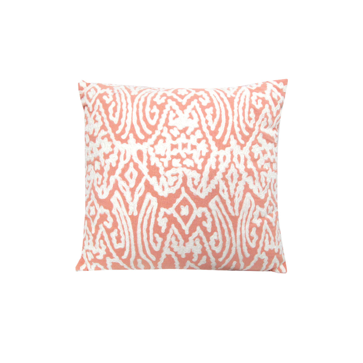 J.Elliot Home Coral Applique Cushion 43 x 43 cm - Elegant Damask Design - SuperSaverAU - view 1