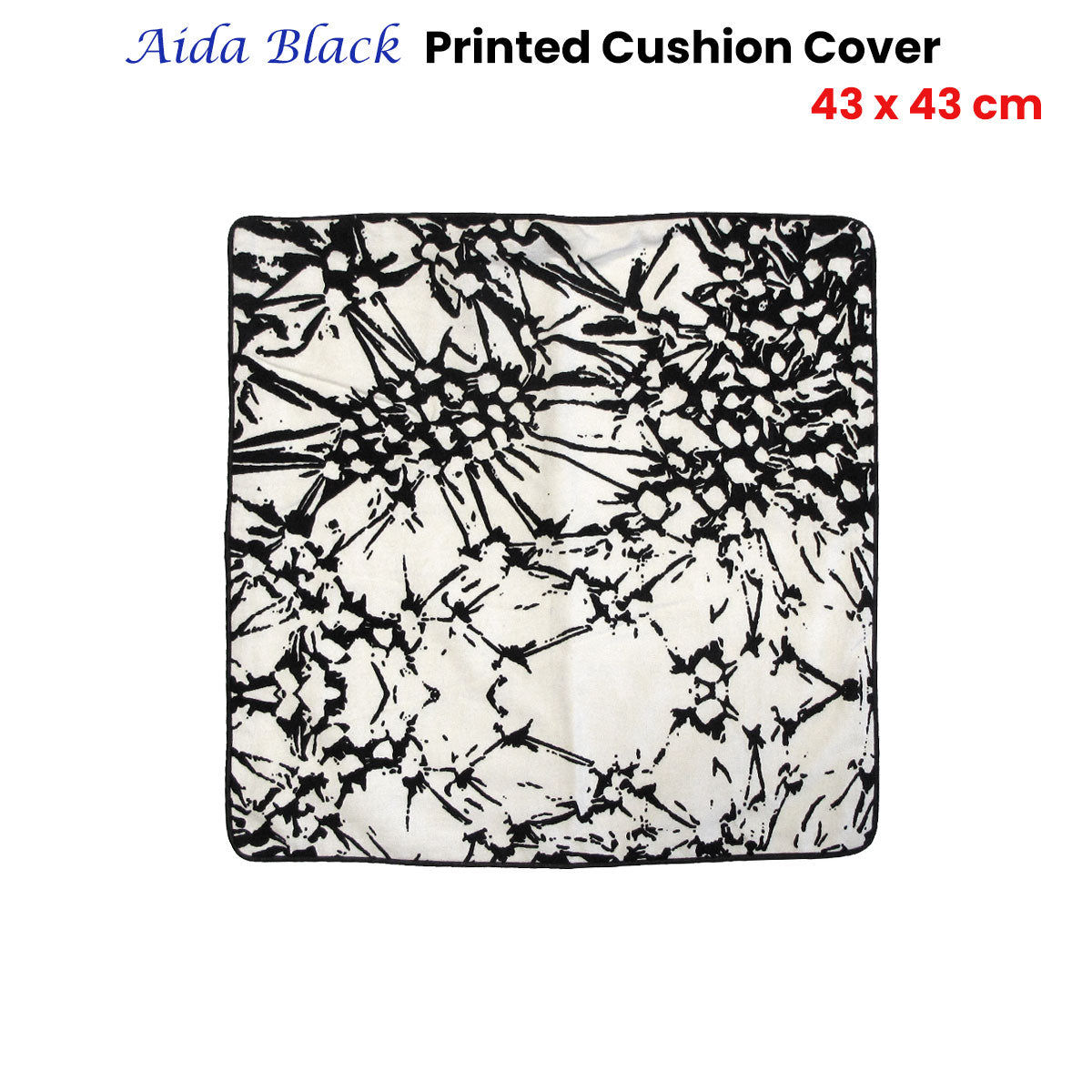 J Elliot Home Aida Black Printed Cotton Cushion Cover 43 x 43cm - Modern Design - SuperSaverAU - view 2