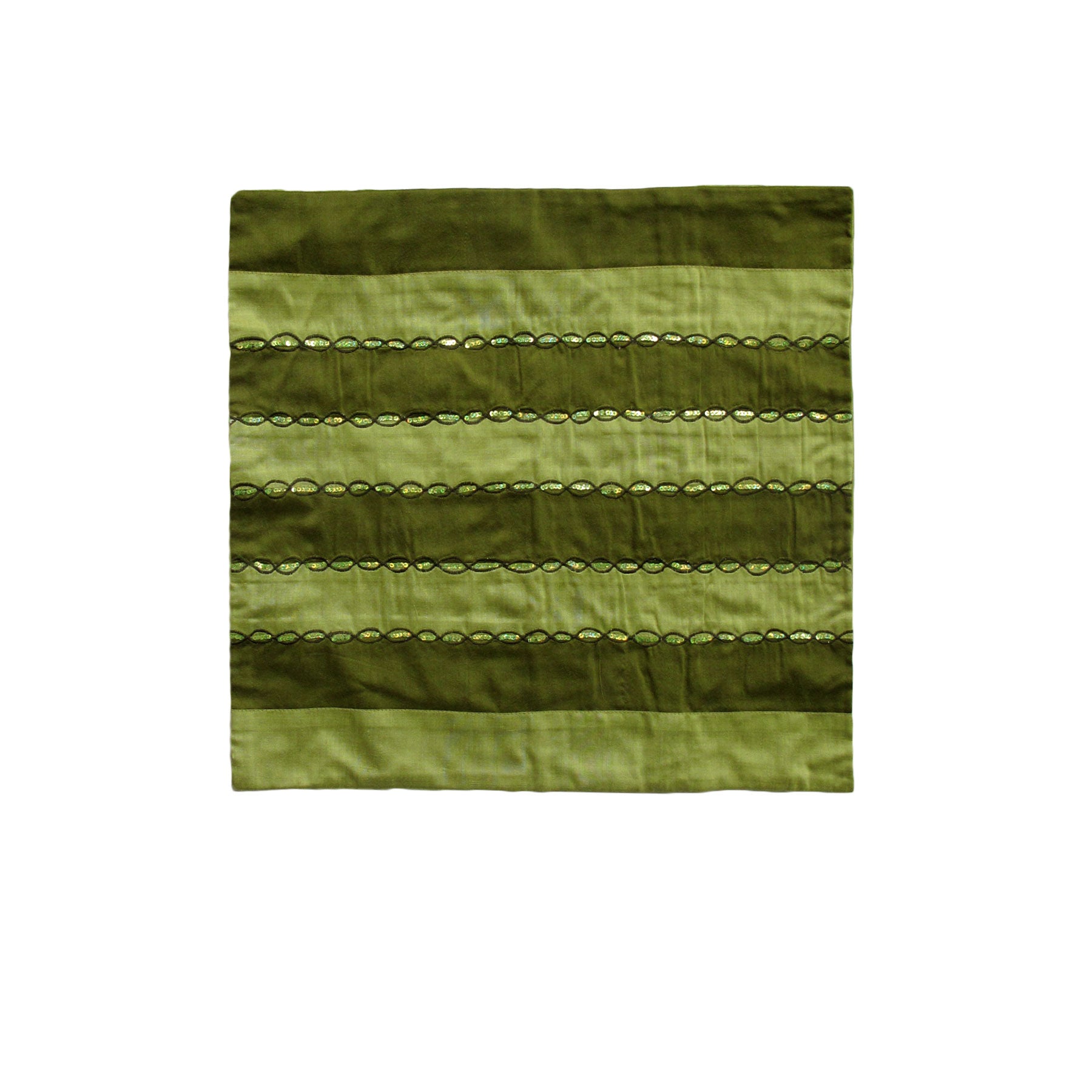 IDC Homewares Ayra Sequined Embroidered Cushion Cover 40 x 40 cm Olive - SuperSaverAU - view 1