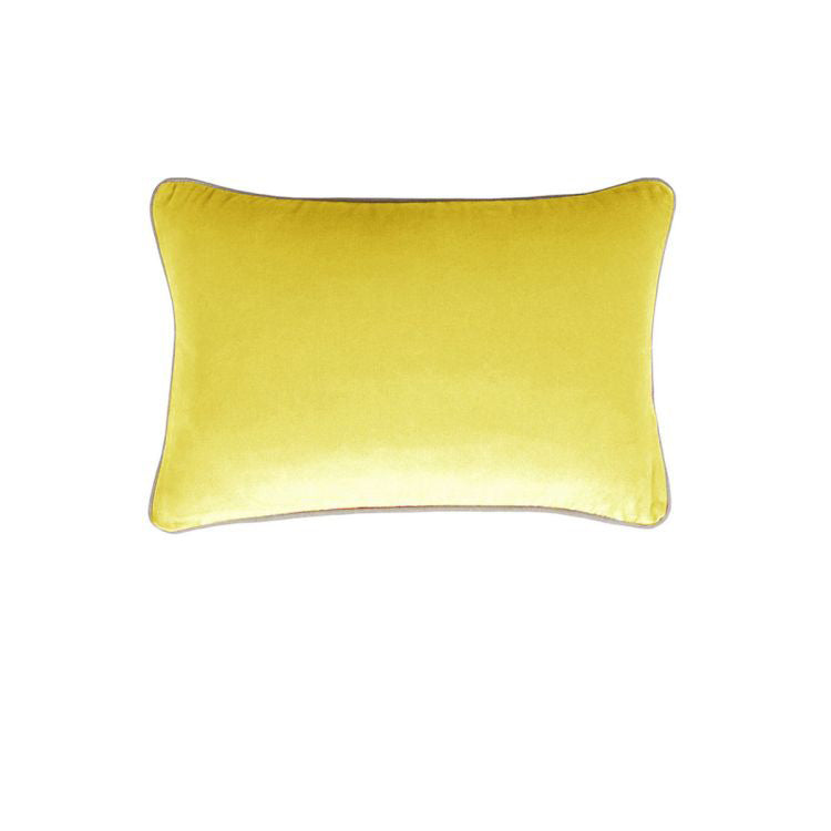 J.elliot 100% Cotton Oblong Cushion Cover 33 x 48 cm - Yellow, Solid Colour Design - SuperSaverAU - view 1