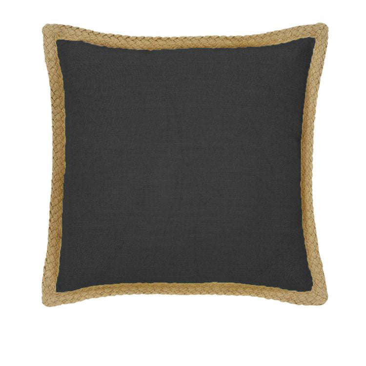 J.elliot Mornington Linen Cushion Cover 50 x 50 cm Charcoal - Solid Colour Design - SuperSaverAU - view 1
