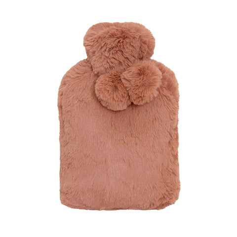 J.Elliot Amara Hot Water Bottle with Super Plush Faux Fur Cover Clay Pink 37x22 cm - SuperSaverAU - view 1