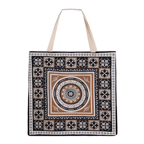 J Elliot Home Kasbah Cotton Tote Shopping Bag 40.5x43x10cm Black - SuperSaverAU - view 1