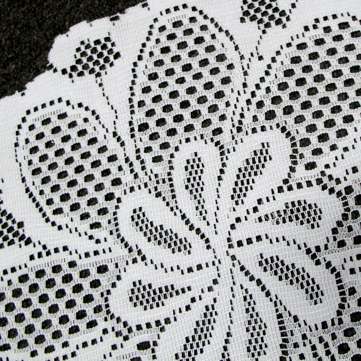 Blossom White Set of 2 Lace Table Doilies 36 cm Diameter - Polyester, Floral Design - SuperSaverAU - view 2